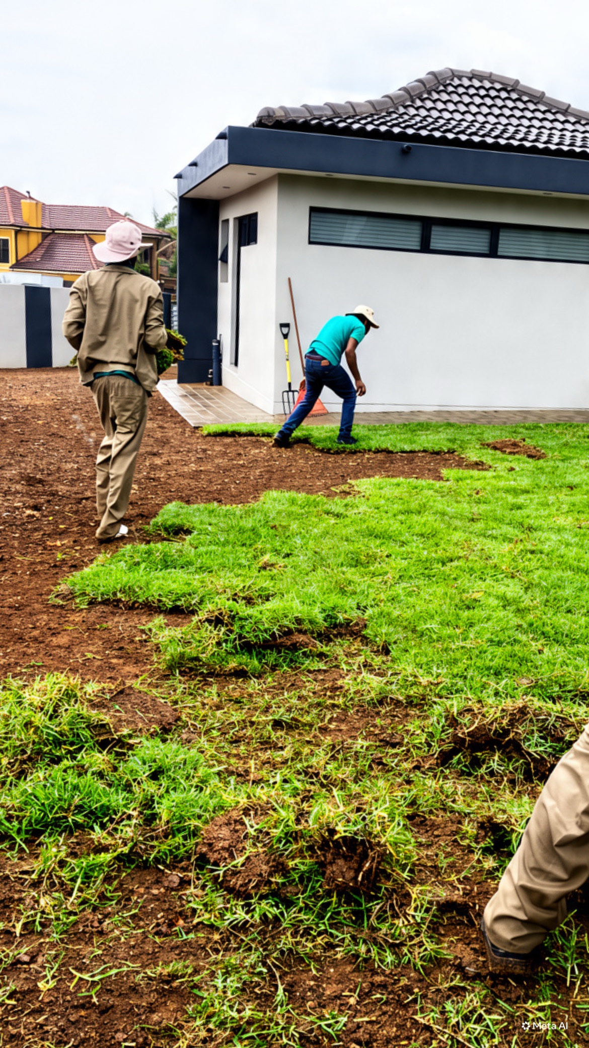 Lawn edging at an estate home
